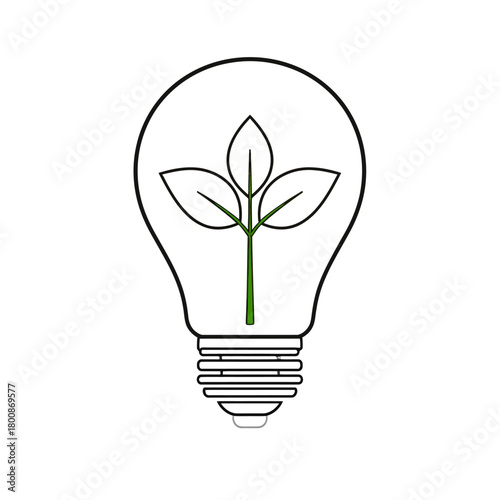 light bulb with green leaf, light bulb with leaf, eco light bulb, 