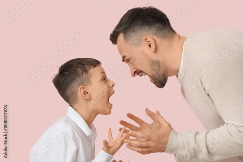 Angry father with his son s...