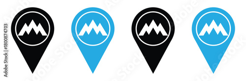 Find stunning mountain views now on our interactive maps,Mountains icon vector set. Set of mountains icons isolated