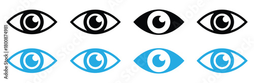 eye icons for design projects and creative campaigns,Eye icon set.Containing eyes,see,visible,surveillance,view,vision,witness, looking at, supervision and focus icons.Solid icon collection.