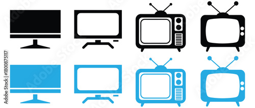 Television Icon Vector Design Template. TV Icon,Retro television sets for vintage media and entertainment era,Tv icon vector for web and mobile app. television sign and symbol on white background.