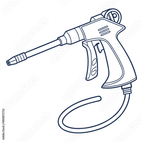 Illustration of a paint sprayer isolated on, a tool used for applying paint, varnish, or other coatings to surfaces quickly and evenly