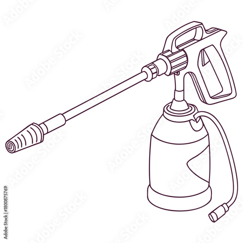 Illustration of a garden sprayer isolated on, a tool used for applying liquids, such as pesticides, herbicides, and fertilizers, to plants and soil