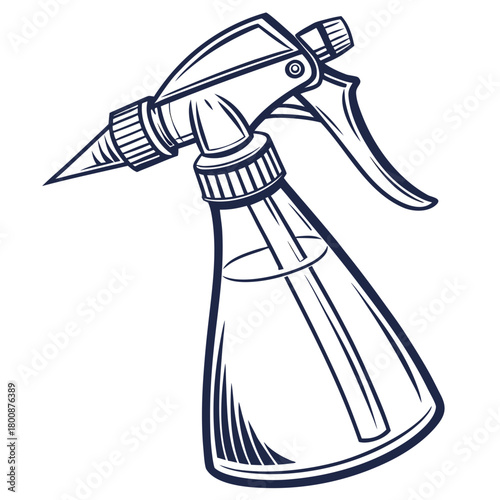 Illustration of a spray bottle with a nozzle, perfect for cleaning solutions, gardening, or beauty products isolated on ideal for various design projects