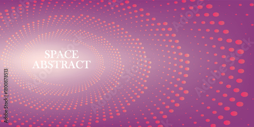 Glowing background Glowing dots form a tunnel. Abstract colorful cyber background. Elegant modern geometric wallpaper.