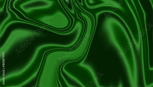 Seamless dark green silk texture background with deep, luxurious folds and liquid movement.