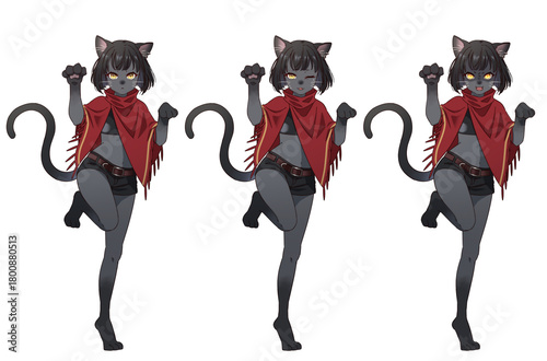 黒猫モンスターの女の子
