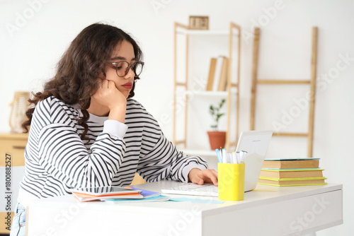 Upset female Indian student...