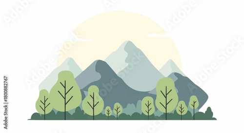 mountain landscape with trees
