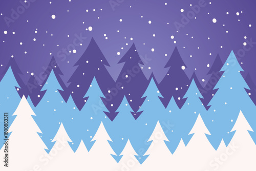 Dreamlike Winter Pine Forest