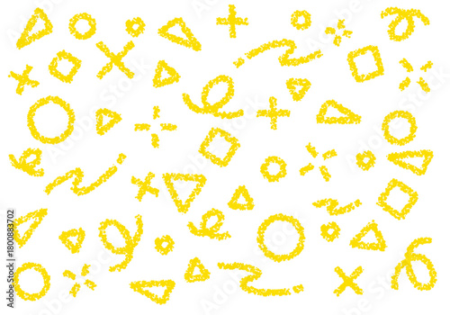 クレヨン素材　幾何学模様のポップな背景