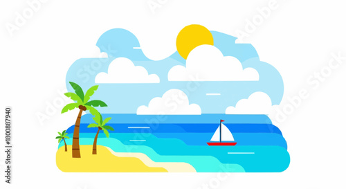 summer beach scene