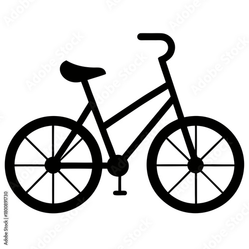 Simple bicycle icon with spokes and handlebars silhouette