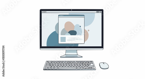 computer monitor and mouse