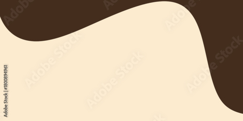 Elegant Curved Wave Edge Vector Illustration Background. Abstract vector illustration background featuring a large, elegant curved shape on the side, dividing brown and beige areas with a soft flow.