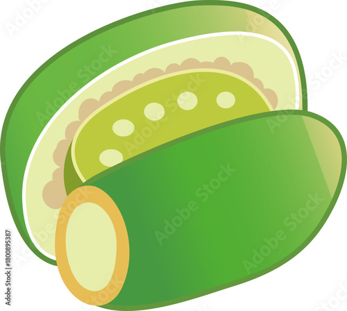 A detailed vector illustration of Taiwan’s traditional red lime betel nut (red lime coated areca nut wrapped with betel leaf). This culturally iconic snack is commonly found in Taiwan, featuring its d