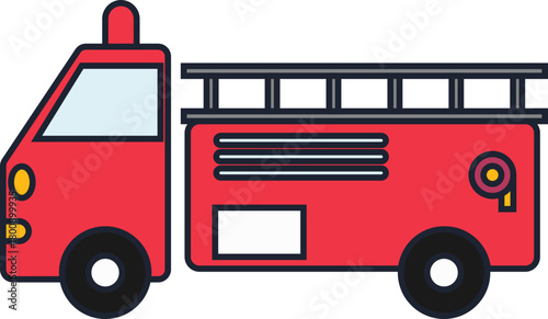 Line Filled Firefighter Icon Element