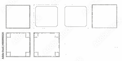 Collection of decorative square borders and frames with unique designs and styles