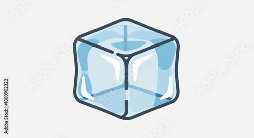 Ice cube vector illustration for cold drinks and beverages refreshing ice block isolated on white background