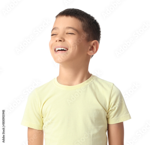 Portrait of laughing little...