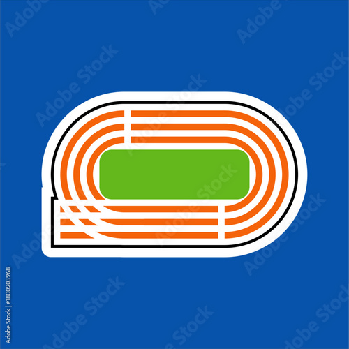 Athletics Track Icon. Colorful Running Track Illustration for Sports, Athletics, and Stadium Concept with Clean Modern Icon Style