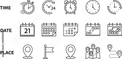 Car Crash Icons Set, Auto Collision, Accident, Damage, Insurance, Black Silhouette