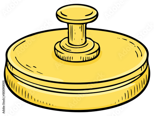 Illustration of an antique paperweight isolated on a white background