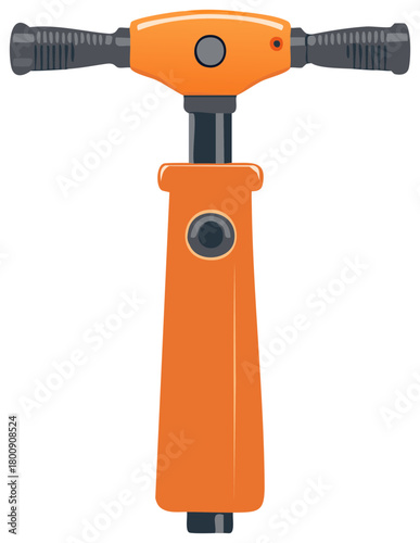 Vibrant Orange Push Scooter Illustration Fun Ride Vehicle Urban Transportation
