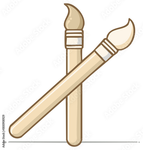 Crossed Paintbrushes Arts and Crafts Creative Hobby Supplies Artists Tools