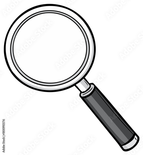Illustration of a magnifying glass tool to search for something under observation