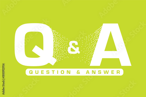 Bold Q&A Question and Answer Icon Design on Green Background