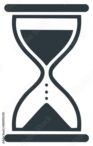 Simple Hourglass Silhouette with Flowing Sand for Time-Related Concepts