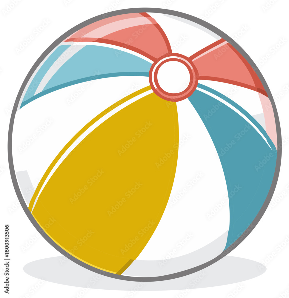 Obraz premium Colorful Beach Ball with Red, Blue, and Yellow Panels