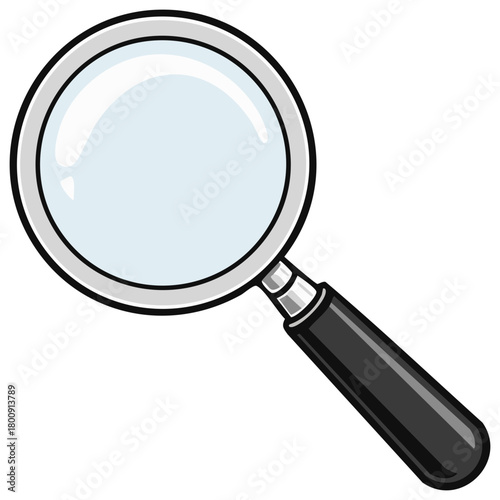 Classic Magnifying Glass Cartoon Vector for Analysis and Research