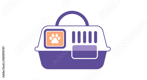 Stylish pet carrier with paw print detail ready for vet visits or travel, ensuring comfort and safety for your furry friend on every adventure