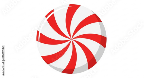 Red and white peppermint candy swirl vector illustration graphic design christmas holiday sweet treat confectionery