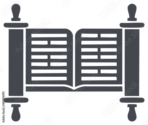 Torah scroll religious manuscript icon showing ancient wisdom and spiritual tradition