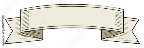 Classic hand drawn banner with empty space for text and decorative shading
