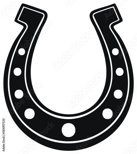 Classic Lucky Horseshoe Symbol for Horse Racing and Good Fortune Concepts