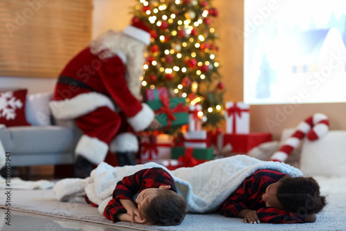 Children sleeping after wat...