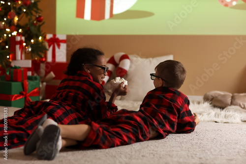Cute children in 3D glasses...