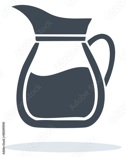 Glass pitcher with a drink inside simple vector glyph icon illustration