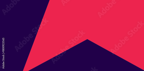 Abstract Angular Pointed Vector Illustration Background. Modern, angular background with a distinct, sharp pointed shape in the center dividing the pink-red and deep purple areas.