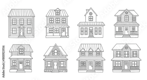 A collection of diverse residential architectural styles featuring historical home designs.