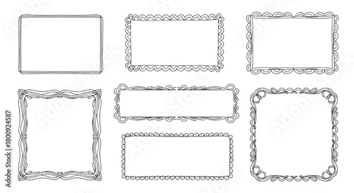 Collection of diverse decorative rectangular frames with intricate patterns and simple designs.