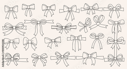 A delightful collection of decorative bow tie illustrations in various elegant designs.