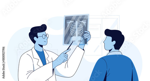 Medical Professional Explaining Analysis With Patient, Skeletal System Analysis