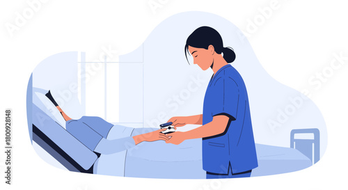 Medical Professional Measuring a Patient's Vital Signs in a Hospital Setting