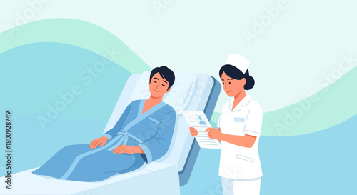 Patient And Nurse Interaction In Hospital During Medical Checkup Evaluation Process