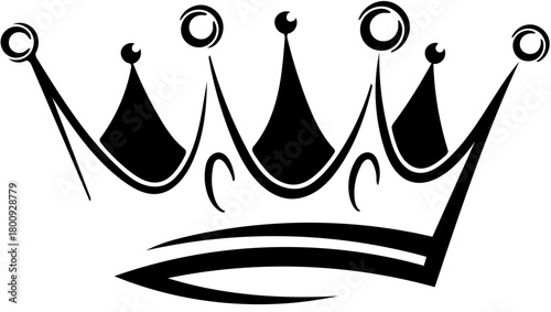 Elegant monochrome vector illustration of a regal crown, symbolizing power, leadership, success, and exclusive prestige, perfect for branding and luxurious design concepts